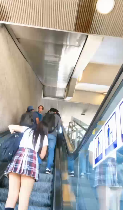 Captada por debajo de la falda en las escaleras + VIDEITO 1